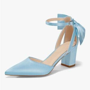 Elegant Blue Ankle Strap Heels